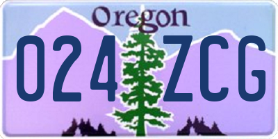 OR license plate 024ZCG