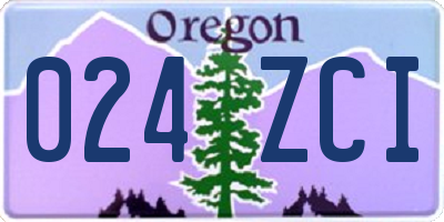 OR license plate 024ZCI