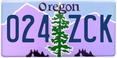 OR license plate 024ZCK