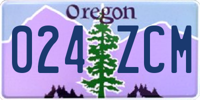 OR license plate 024ZCM