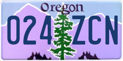 OR license plate 024ZCN