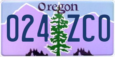 OR license plate 024ZCO