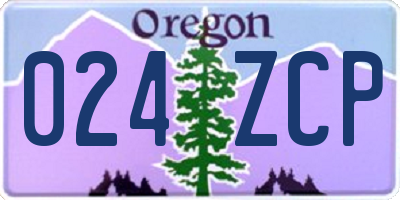 OR license plate 024ZCP