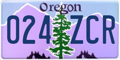 OR license plate 024ZCR