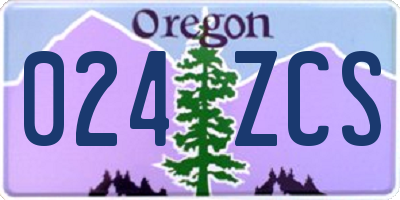 OR license plate 024ZCS