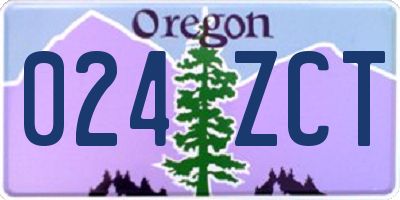 OR license plate 024ZCT