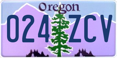 OR license plate 024ZCV