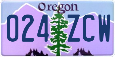 OR license plate 024ZCW