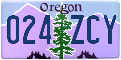 OR license plate 024ZCY