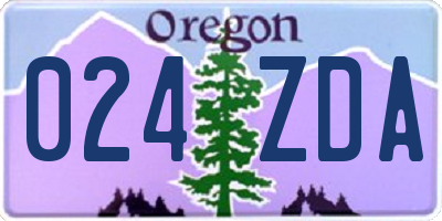 OR license plate 024ZDA