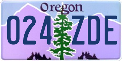 OR license plate 024ZDE