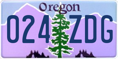 OR license plate 024ZDG