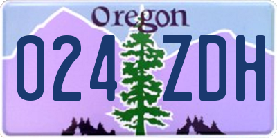 OR license plate 024ZDH