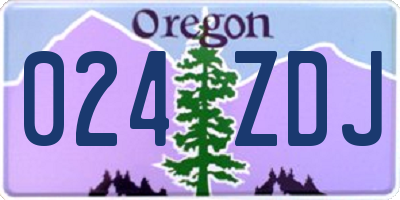 OR license plate 024ZDJ