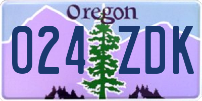 OR license plate 024ZDK