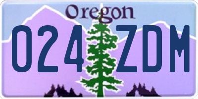OR license plate 024ZDM