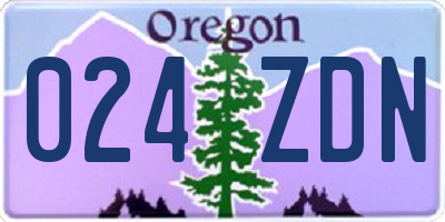 OR license plate 024ZDN