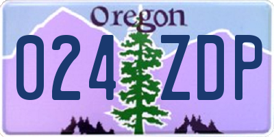 OR license plate 024ZDP