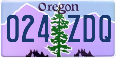 OR license plate 024ZDQ