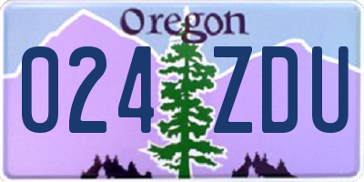 OR license plate 024ZDU