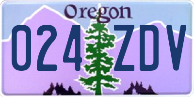 OR license plate 024ZDV