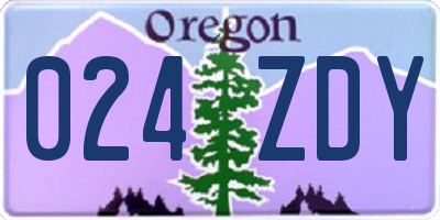 OR license plate 024ZDY