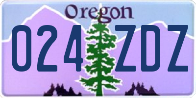 OR license plate 024ZDZ