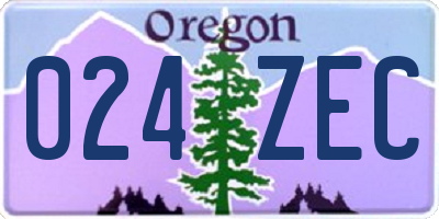 OR license plate 024ZEC