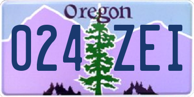 OR license plate 024ZEI