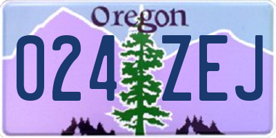 OR license plate 024ZEJ