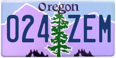OR license plate 024ZEM