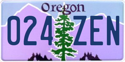 OR license plate 024ZEN