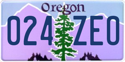 OR license plate 024ZEO