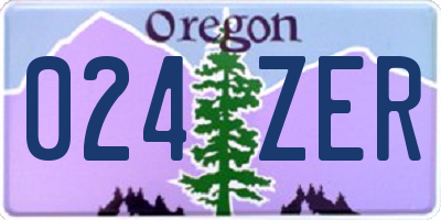 OR license plate 024ZER