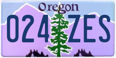 OR license plate 024ZES