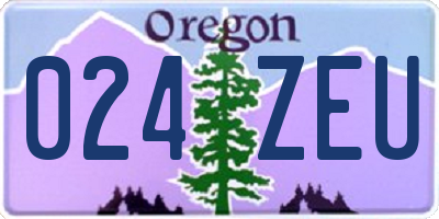 OR license plate 024ZEU