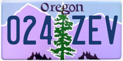 OR license plate 024ZEV