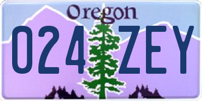 OR license plate 024ZEY