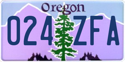 OR license plate 024ZFA
