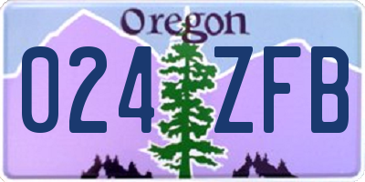 OR license plate 024ZFB