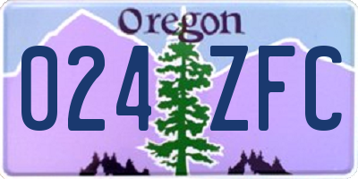 OR license plate 024ZFC