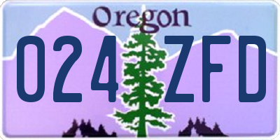 OR license plate 024ZFD