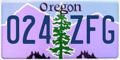 OR license plate 024ZFG