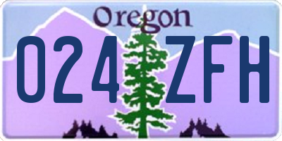 OR license plate 024ZFH