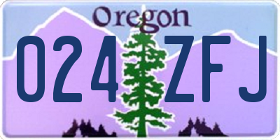 OR license plate 024ZFJ