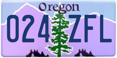 OR license plate 024ZFL