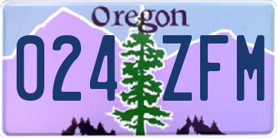 OR license plate 024ZFM