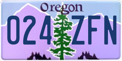 OR license plate 024ZFN
