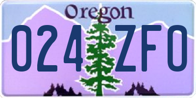 OR license plate 024ZFO