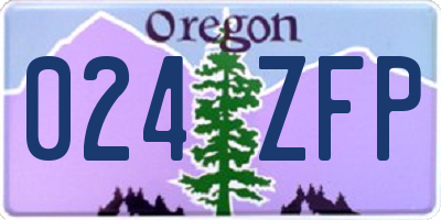 OR license plate 024ZFP